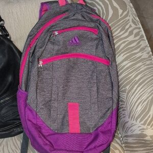 Adidas Charcoal and Magenta Backpack